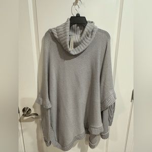 NWT Francesca’s knit ruffled gray cowl-neck shawl! (Oversized) M/L $21 obo